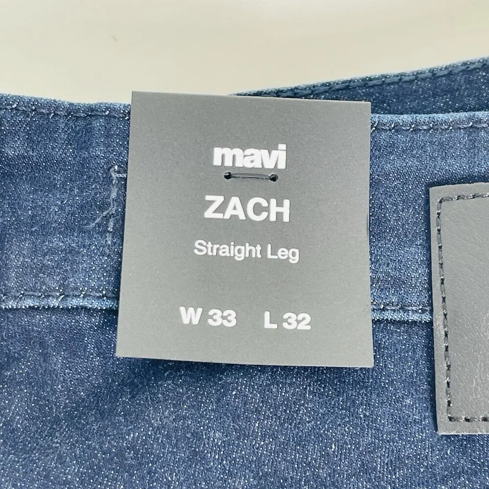 Mavi Men's Zach Straight Leg Jeans Ink Brushed SuperMove Dark Wash Size 33x32 - Picture 8 of 9